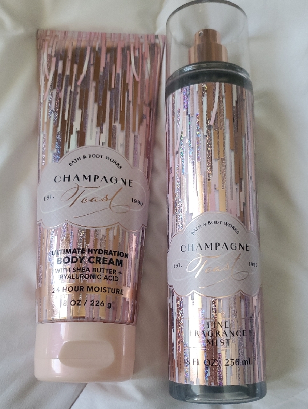 Bath & Body Works Rose Gold & Pink Champagne Toast Body Cream + Mist